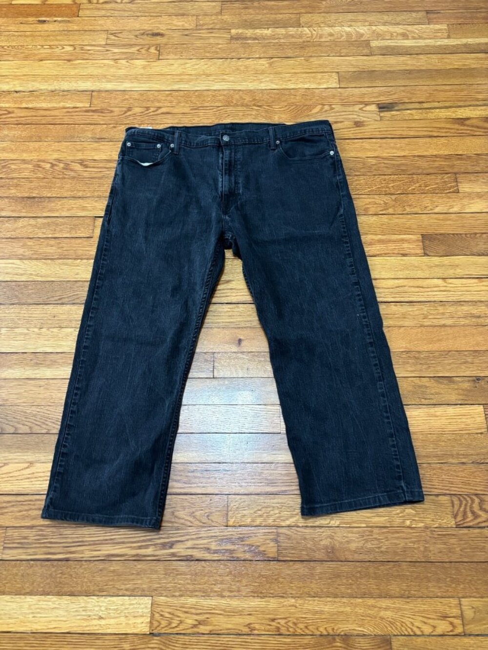 Levi’s 569 Loose Straight Jeans Men’s Size 42x26 Black Dark Wash Stretch Denim